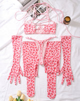 Leopard Mesh Gloves and Leg Socks Lingerie Set Avidlove-Bra Sets - Tophatter Daily Deals