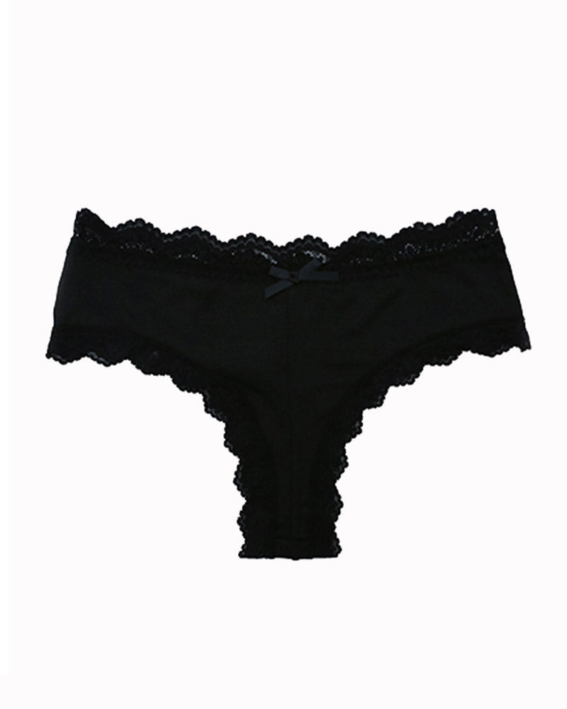 Hipster Lace Trim Seamless Panties Black Avidlove-Panty - Tophatter Daily Deals