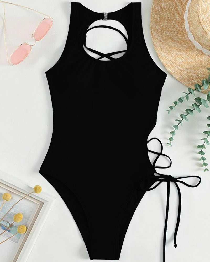 Lace-Up One Piece Swimsuit Avidlove-Swimsuit - Tophatter Daily Deals