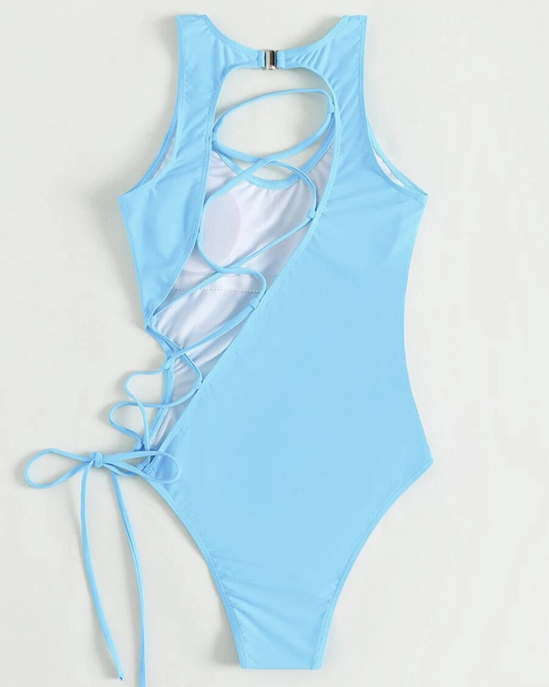 Lace-Up One Piece Swimsuit Avidlove-Swimsuit - Tophatter Daily Deals