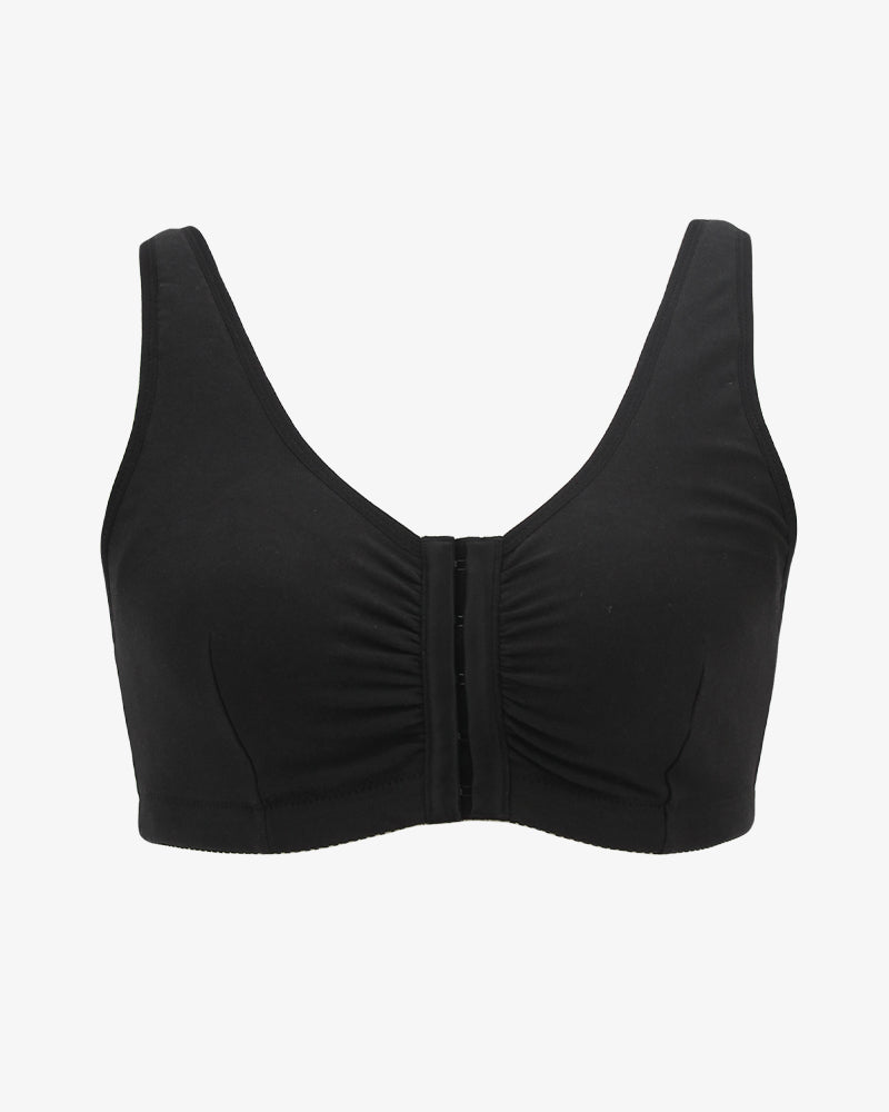 Front Clasp Non-Wired Breathable Bra Black Avidlove-Bra - Tophatter Daily Deals