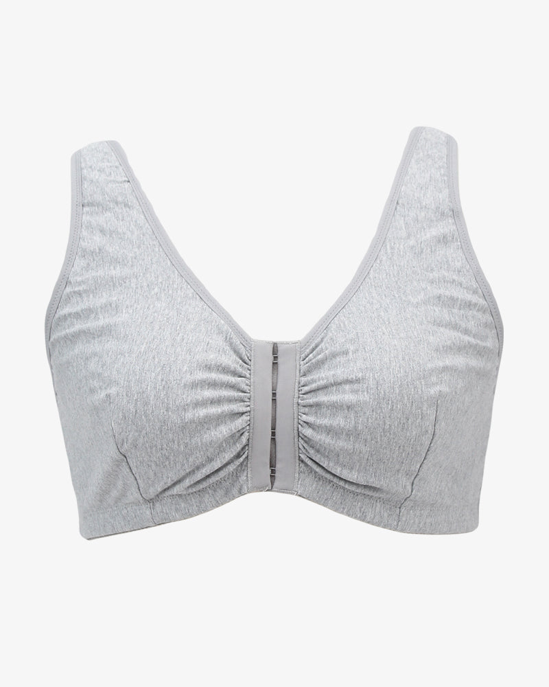 Front Clasp Non-Wired Breathable Bra Grey Avidlove-Bra - Tophatter Daily Deals