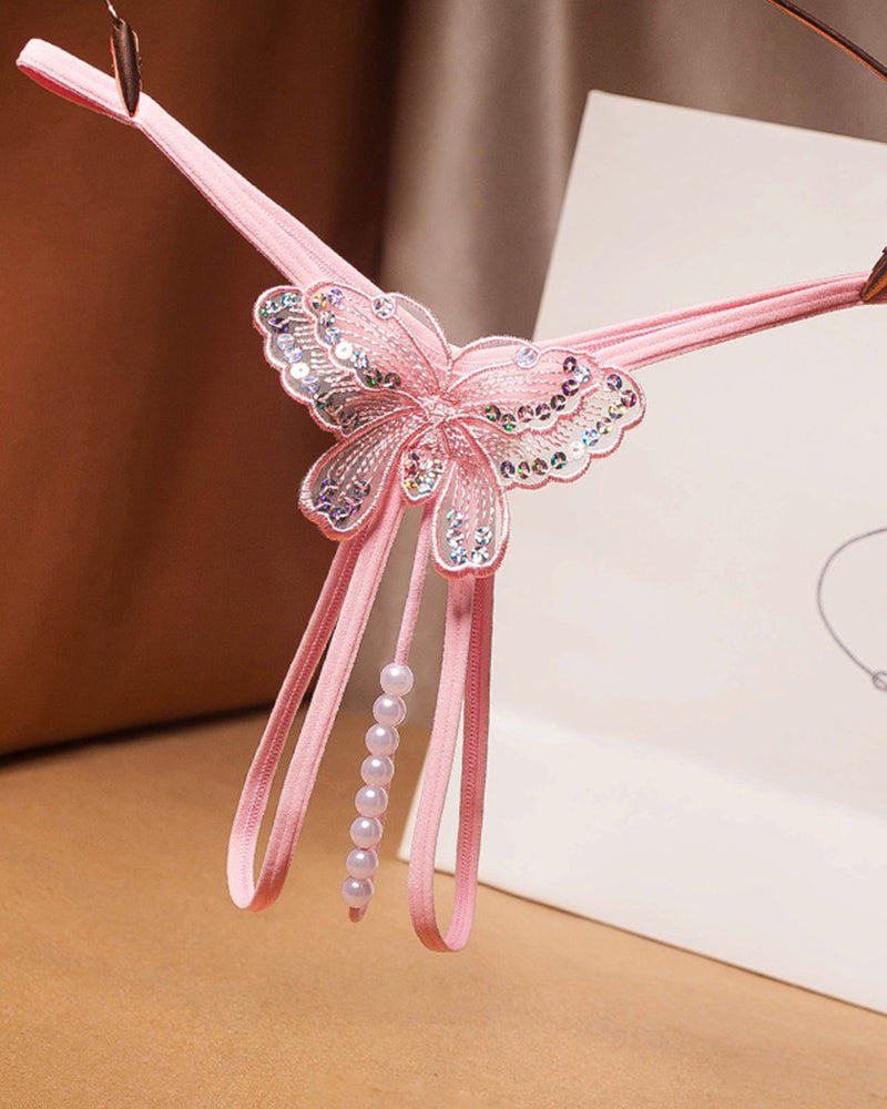 Pearl Sequined Mesh Low Rise Panties Pink One Size Avidlove-Panty - Tophatter Daily Deals