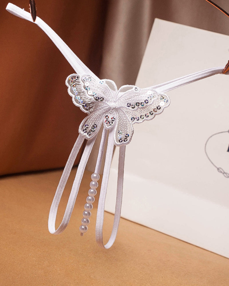 Pearl Sequined Mesh Low Rise Panties White One Size Avidlove-Panty - Tophatter Daily Deals