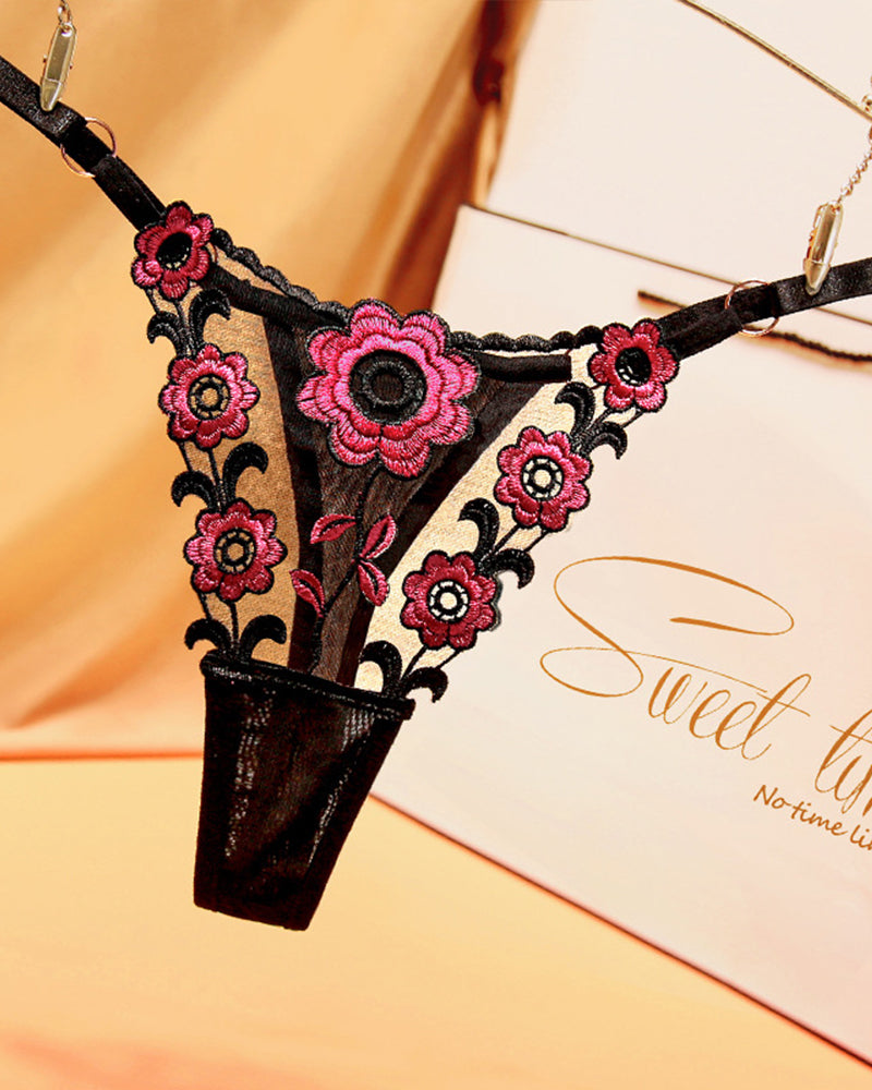 Low Waist Triangle Lace Thong Panties Black One Size Avidlove-Panty - Tophatter Daily Deals