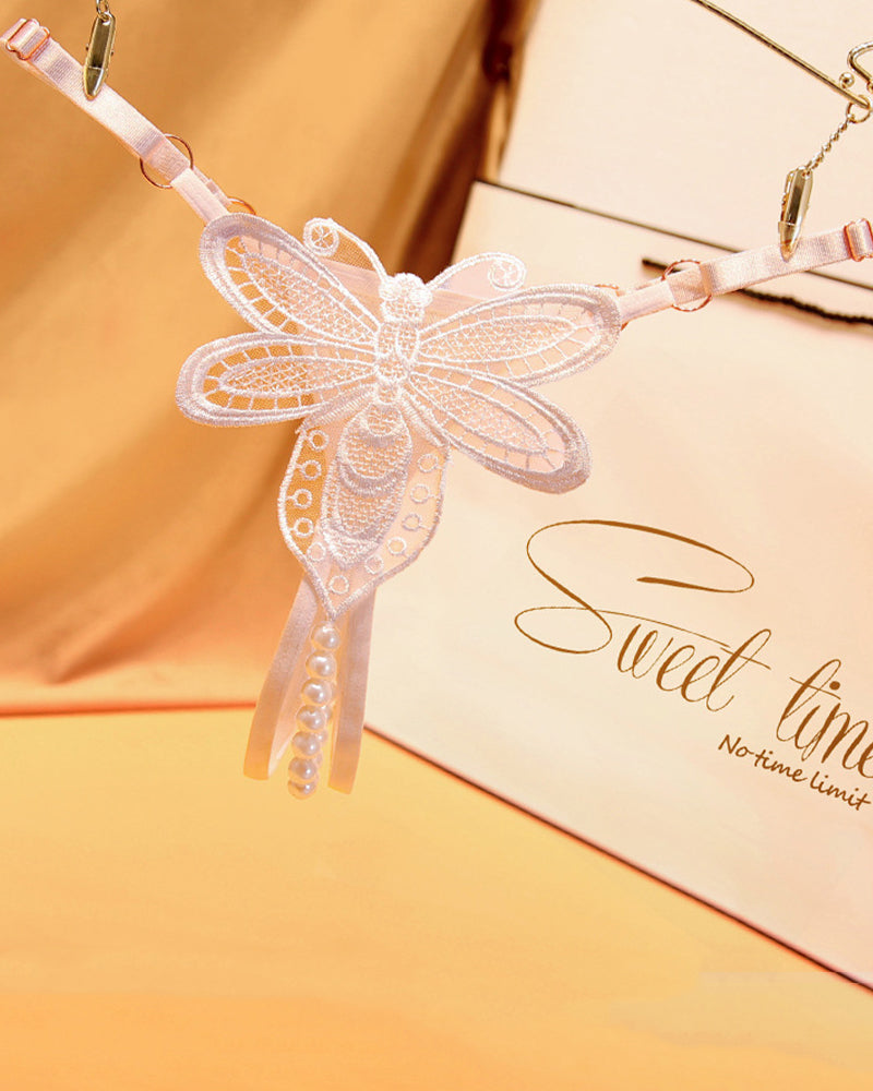 Pearl Crotchless Thong Panties White One Size Avidlove-Panty - Tophatter Daily Deals