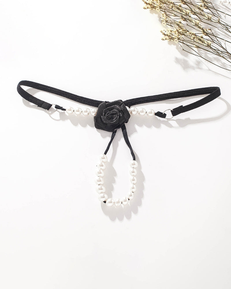 Pearl Rose See-Through Thong Panties Black Avidlove-Panty - Tophatter Daily Deals