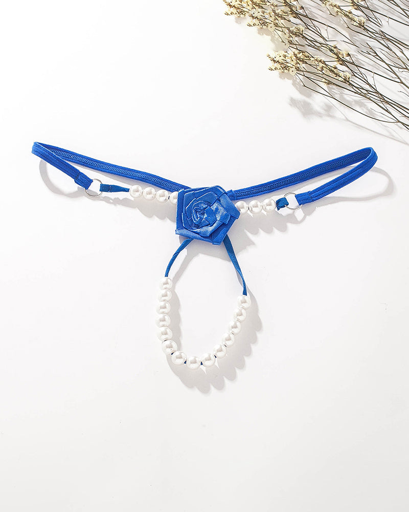 Pearl Rose See-Through Thong Panties Blue Avidlove-Panty - Tophatter Daily Deals