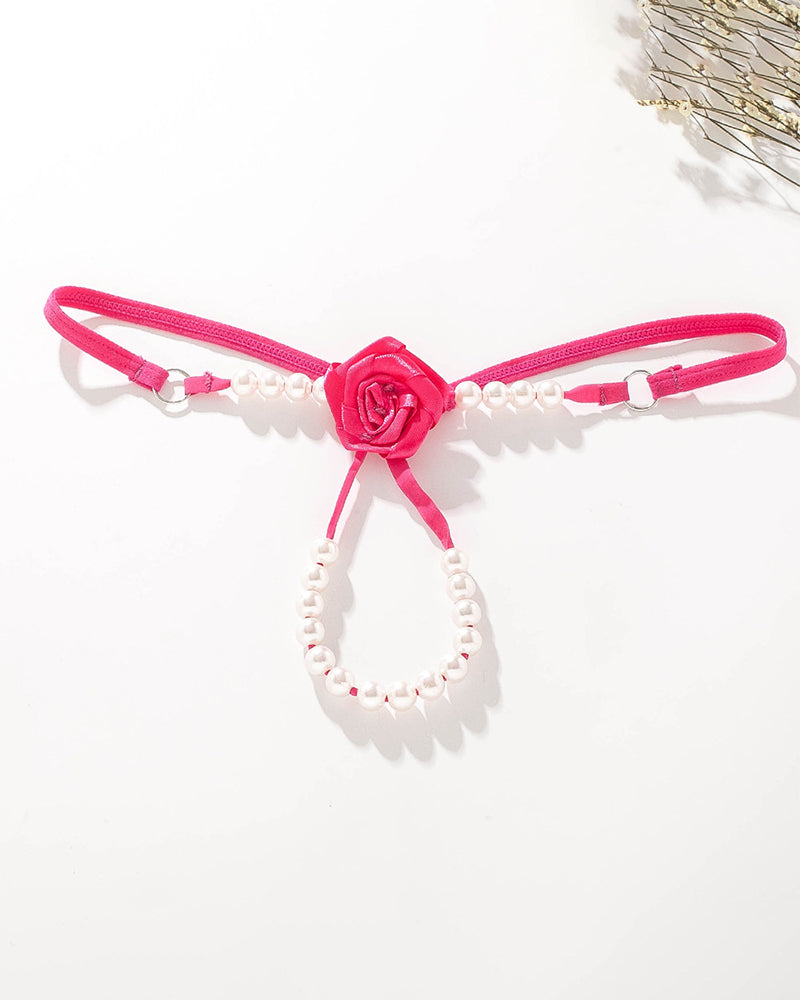 Pearl Rose See-Through Thong Panties Rose Red Avidlove-Panty - Tophatter Daily Deals
