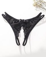 Lace Bows Open-Cut Panties Black Avidlove-Panty - Tophatter Daily Deals
