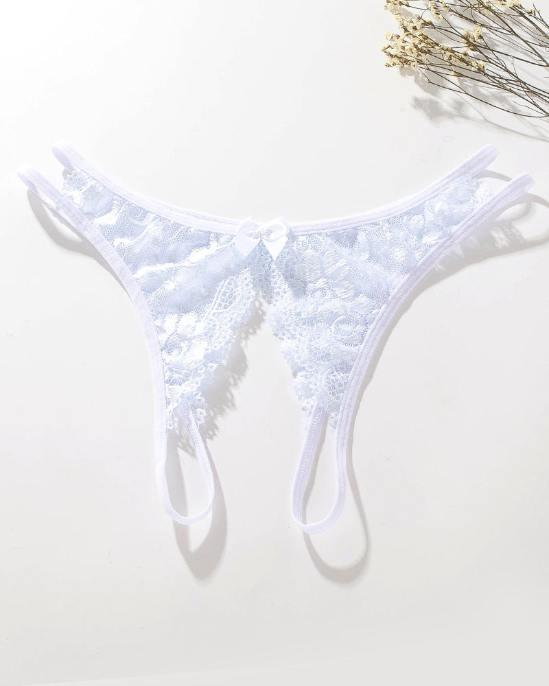 Lace Bows Open-Cut Panties White Avidlove-Panty - Tophatter Daily Deals