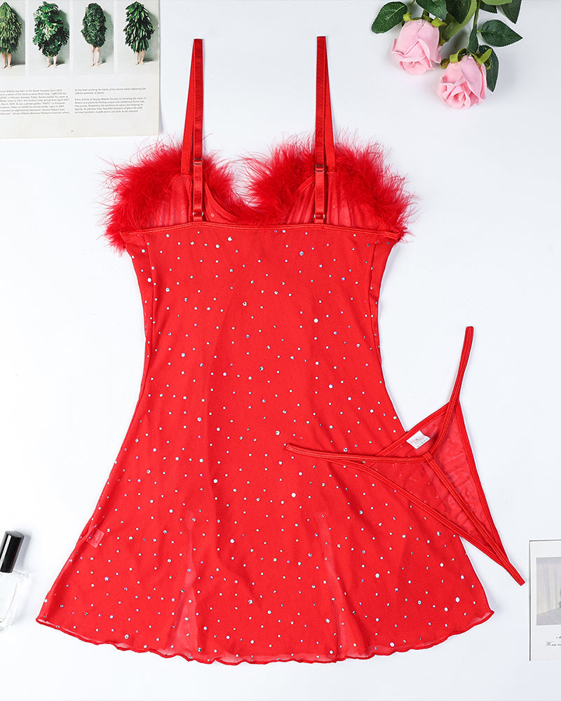 Diamond See-Through Elastic Slit Dress Set Avidlove-Chemises - Tophatter Daily Deals