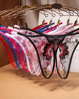 Mesh Embroidered Crotchless Thong Avidlove-Panty - Tophatter Daily Deals