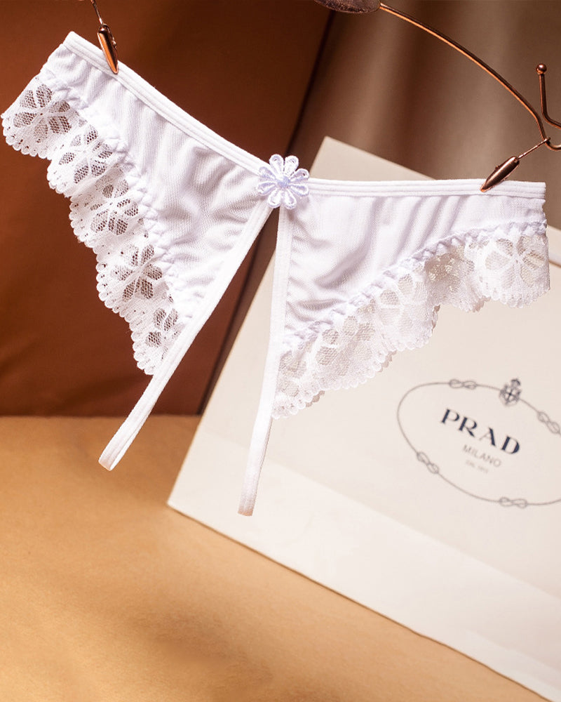 Crotchless Lace Low Waist Thong Avidlove-Panty - Tophatter Daily Deals