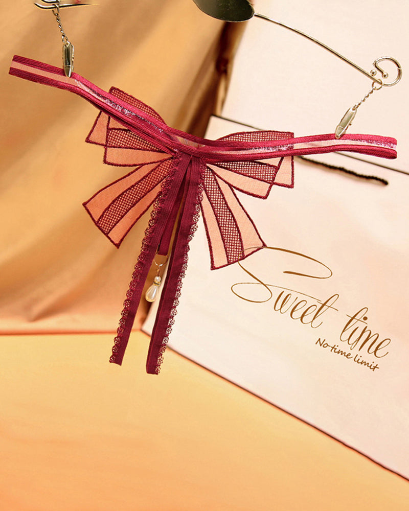 Bowknot Crotchless Beaded Thong Avidlove-Panty - Tophatter Daily Deals