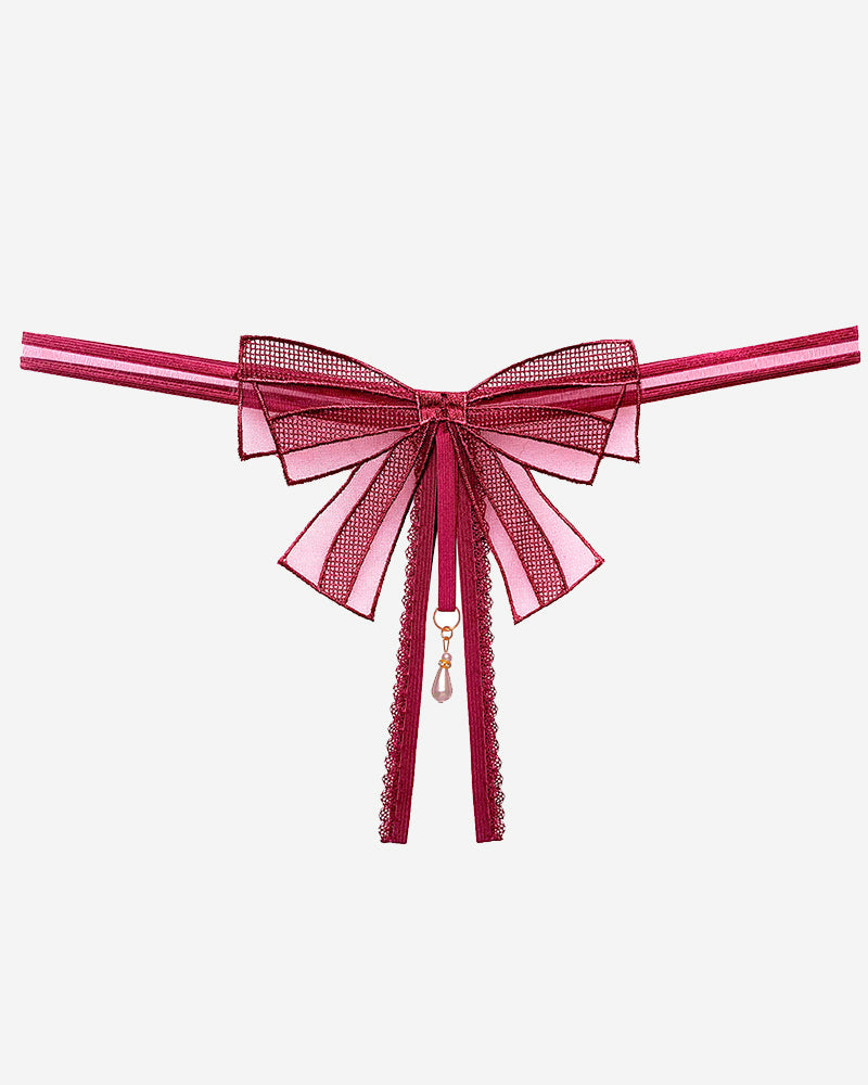 Bowknot Crotchless Beaded Thong Avidlove-Panty - Tophatter Daily Deals