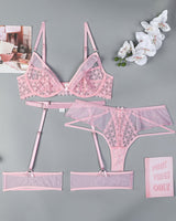 Half Cup Hollow Mesh Lingerie Set Avidlove-Bra Sets - Tophatter Daily Deals