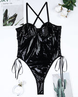 Leather Lace-Up Camisole Bodysuit Avidlove-Bodysuits - Tophatter Daily Deals