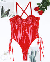 Leather Lace-Up Camisole Bodysuit Avidlove-Bodysuits - Tophatter Daily Deals