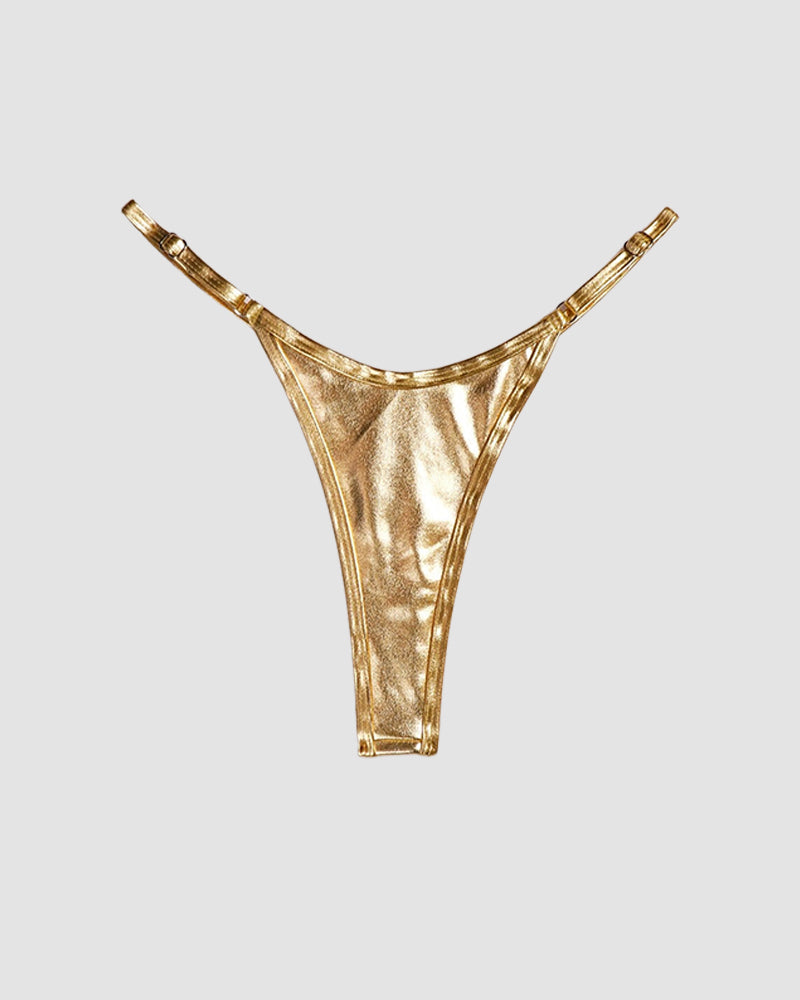 Strappy Leather Thong Gold Avidlove-Panty - Tophatter Daily Deals