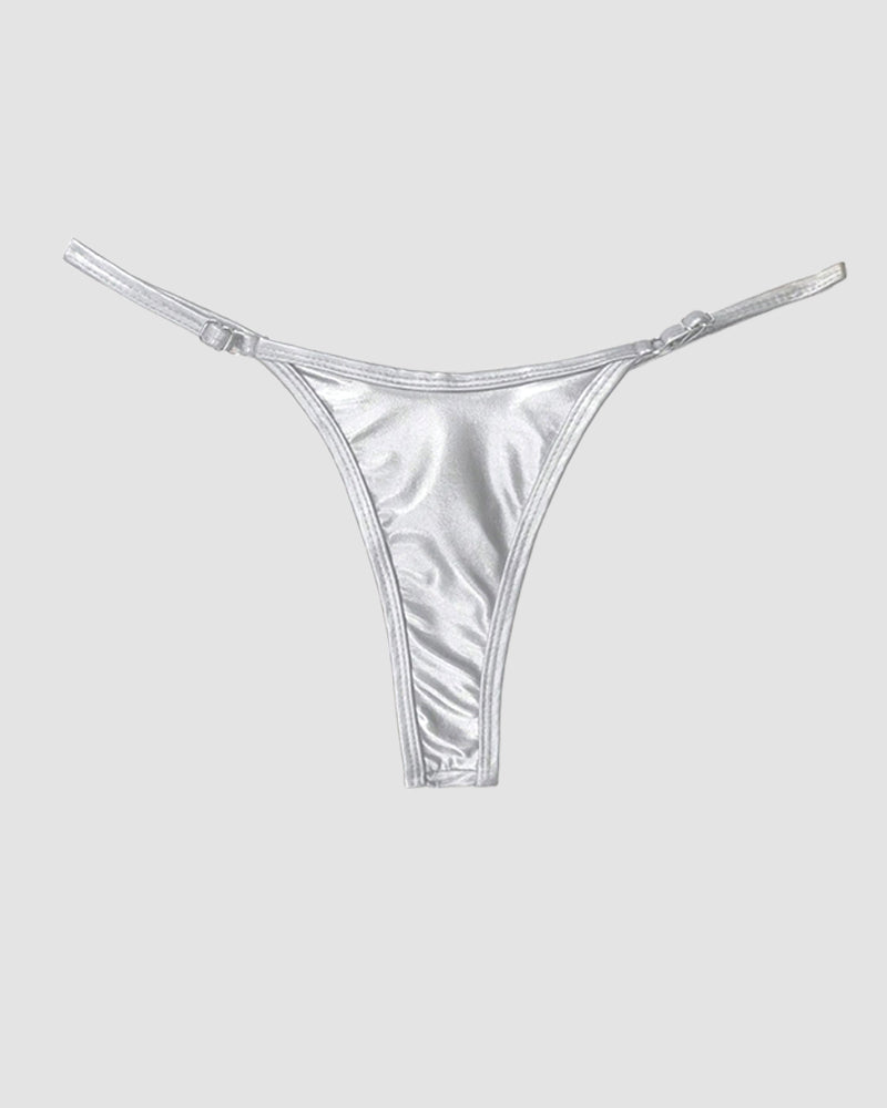 Strappy Leather Thong Silver Avidlove-Panty - Tophatter Daily Deals