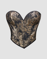 1950s 13 Boned Cotton Waist Training Corset Black Gold Avidlove-Corset - Tophatter Daily Deals