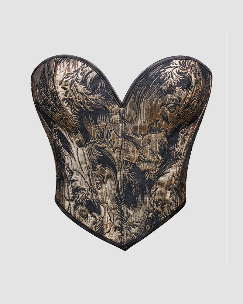 1950s 13 Boned Cotton Waist Training Corset Black Gold Avidlove-Corset - Tophatter Daily Deals