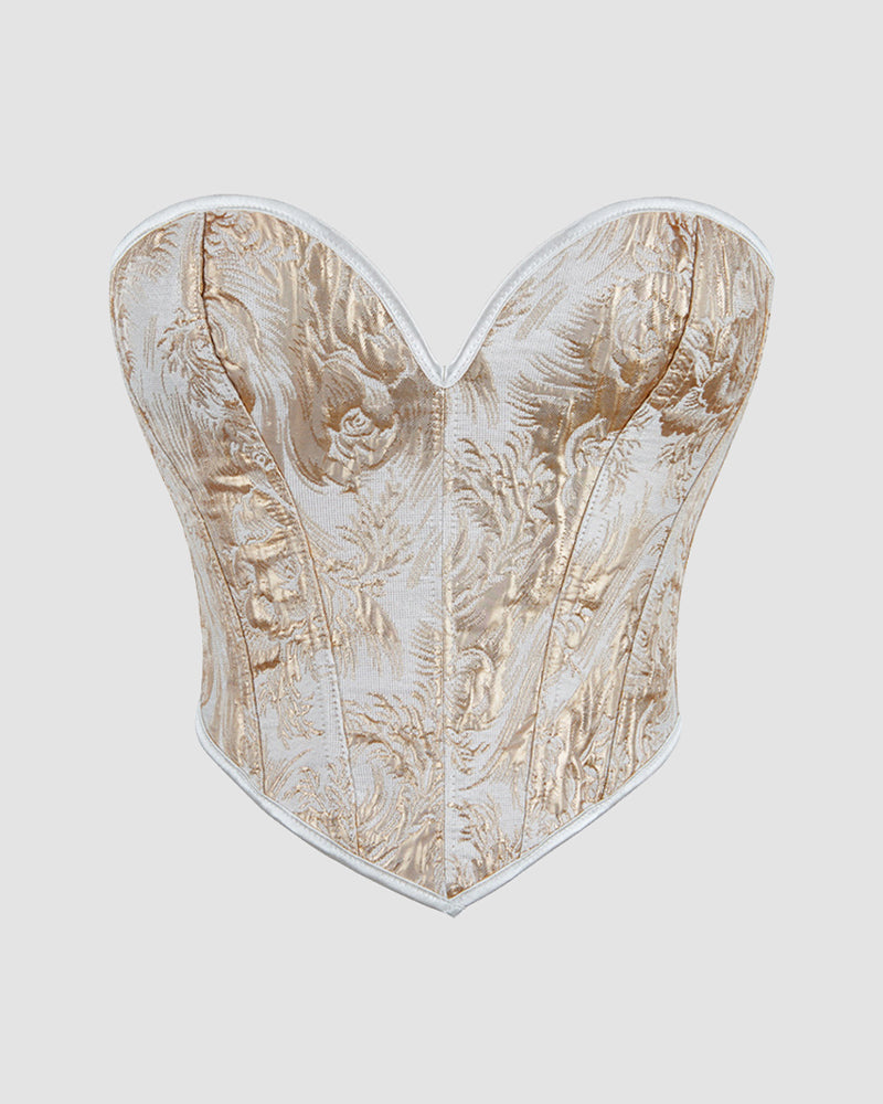 1950s 13 Boned Cotton Waist Training Corset Gold Avidlove-Corset - Tophatter Daily Deals