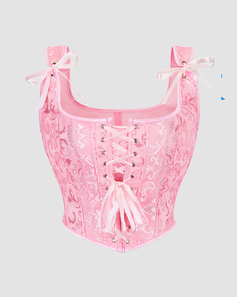 1950s 13 Boned Cotton Lace-Up Corset Pink Avidlove-Corset - Tophatter Daily Deals