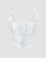 1950s 13 Boned Cotton Lace-Up Corset White Avidlove-Corset - Tophatter Daily Deals