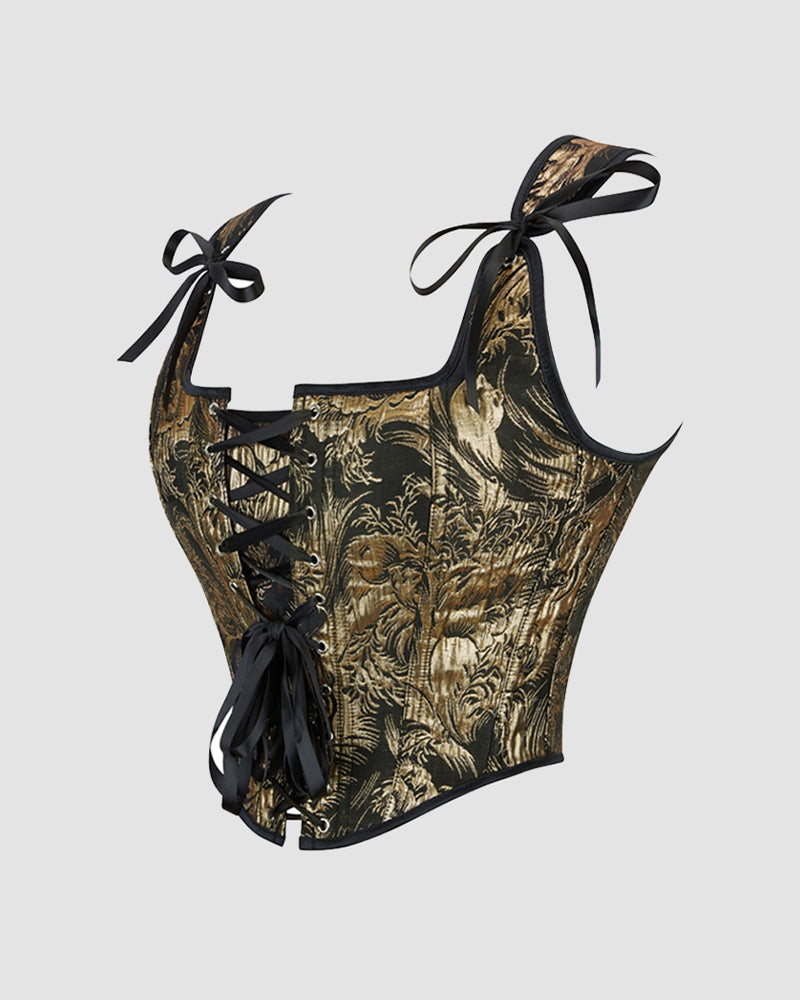 1950s 13 Boned Cotton Golden Corset Avidlove-Corset - Tophatter Daily Deals
