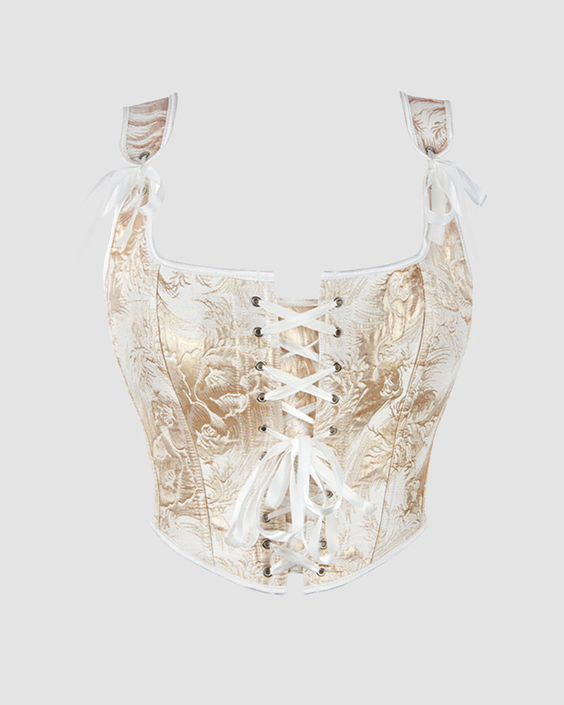 1950s 13 Boned Cotton Golden Corset Gold Avidlove-Corset - Tophatter Daily Deals