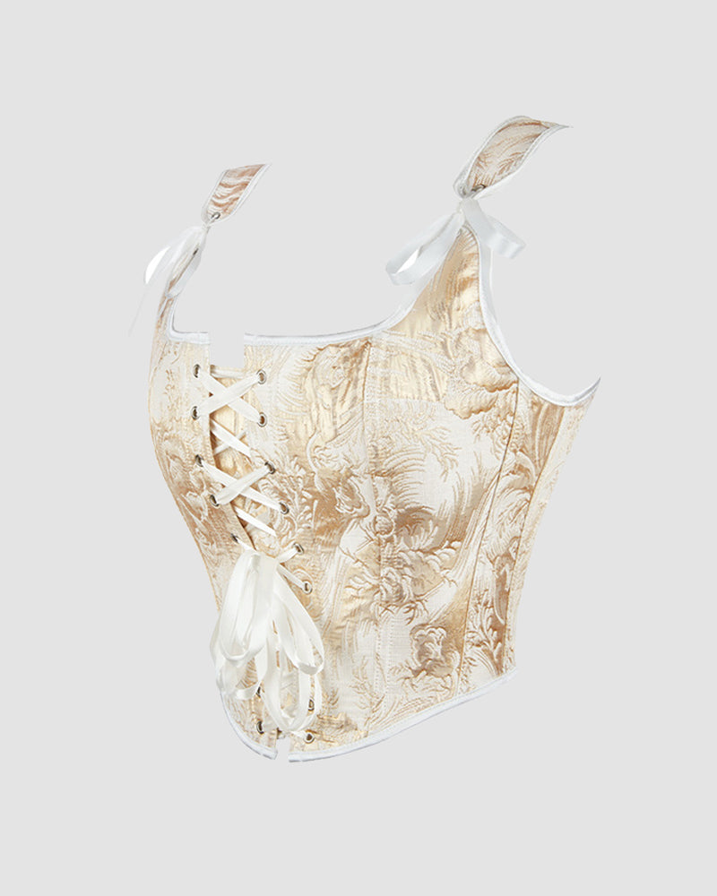 1950s 13 Boned Cotton Golden Corset Avidlove-Corset - Tophatter Daily Deals