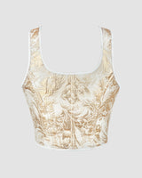 1950s 13 Boned Cotton Golden Corset Avidlove-Corset - Tophatter Daily Deals