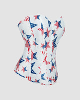 1960s 14 Bone Cotton Five-Pointed Star Corset Avidlove-Corset - Tophatter Daily Deals