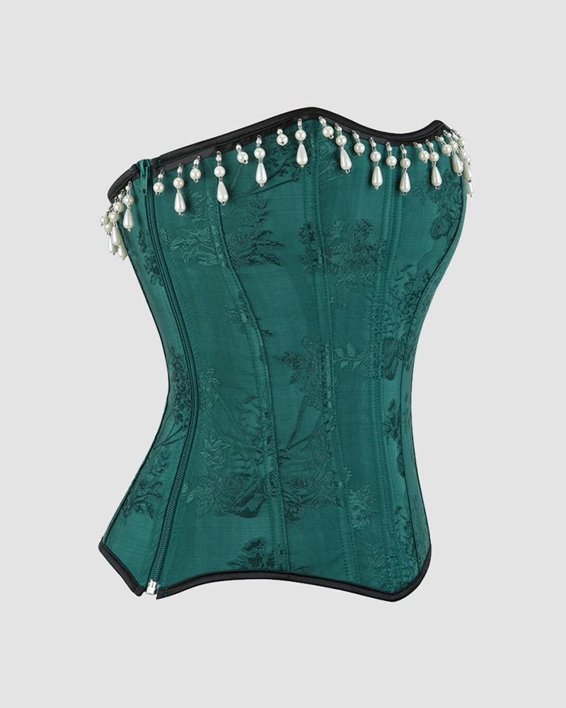 1980s 15 Boned Cotton Pearl Waist Training Corset Avidlove-Corset - Tophatter Daily Deals