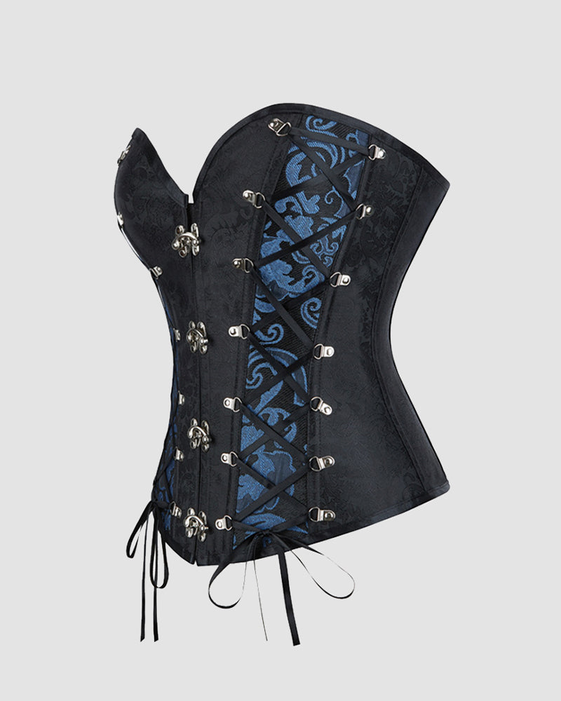 1980s 12 Boned Cotton Gothic Corset Avidlove-Corset - Tophatter Daily Deals