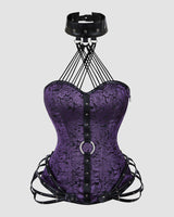 1980s 11 Boned Cotton Side Zipper Corset Purple Avidlove-Corset - Tophatter Daily Deals