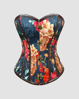 1950s 12 Boned Cotton Button Chain Corset Skull Pattern Avidlove-Corset - Tophatter Daily Deals