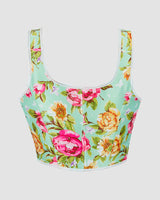 1930s 13 Boned Cotton Floral Pattern Corset Avidlove-Corset - Tophatter Daily Deals