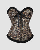 1960s 12 Boned Cotton Leopard Lace Corset Leopard Avidlove-Corset - Tophatter Daily Deals