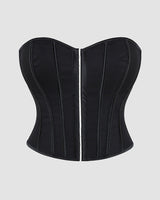 1960s 14 Boned Cotton Leopard Single Breasted Corset Black Avidlove-Corset - Tophatter Daily Deals