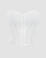 1960s 14 Boned Cotton Leopard Single Breasted Corset White Avidlove-Corset - Tophatter Daily Deals