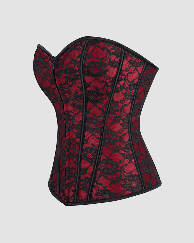 1950s 12 Boned Cotton Laceless Dark Red Corset Avidlove-Corset - Tophatter Daily Deals