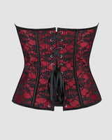 1950s 12 Boned Cotton Laceless Dark Red Corset Avidlove-Corset - Tophatter Daily Deals