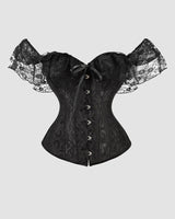 1950s 12 Boned Cotton Jacquard Lace Corset Black Avidlove-Corset - Tophatter Daily Deals