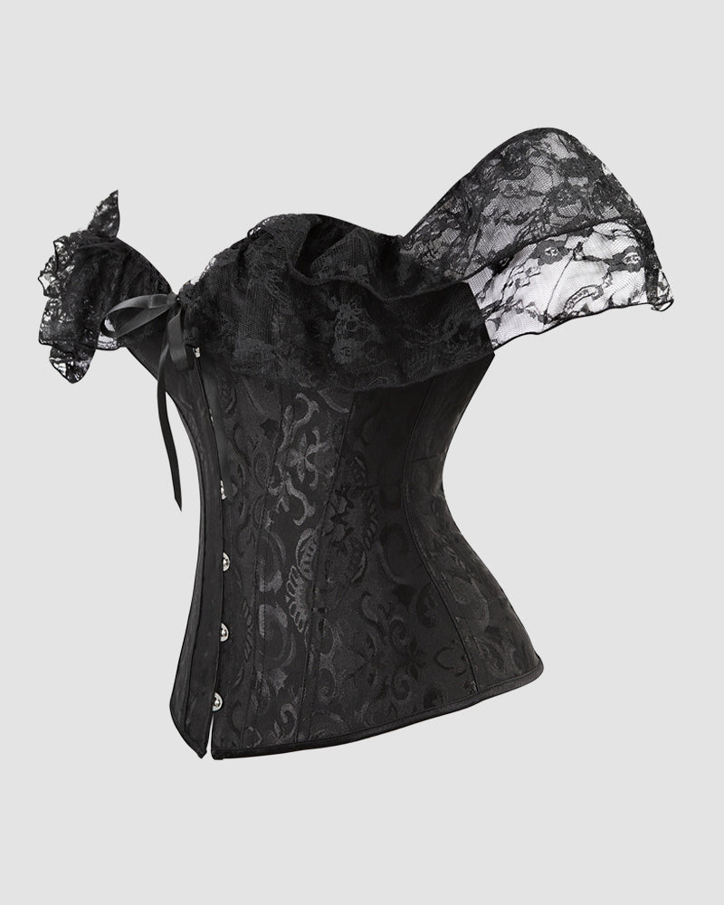 1950s 12 Boned Cotton Jacquard Lace Corset Avidlove-Corset - Tophatter Daily Deals