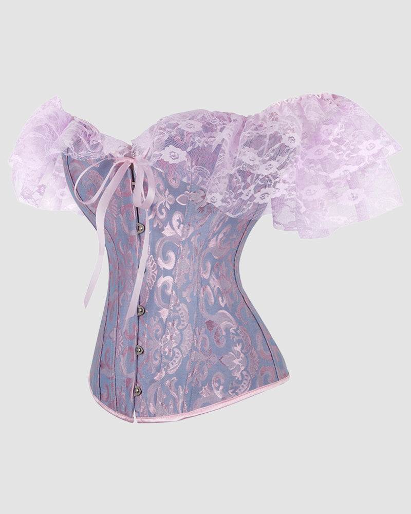 1950s 12 Boned Cotton Jacquard Lace Corset Avidlove-Corset - Tophatter Daily Deals
