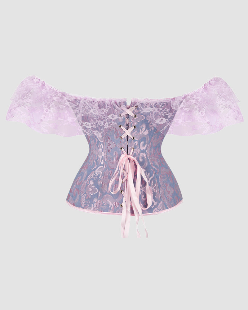 1950s 12 Boned Cotton Jacquard Lace Corset Avidlove-Corset - Tophatter Daily Deals