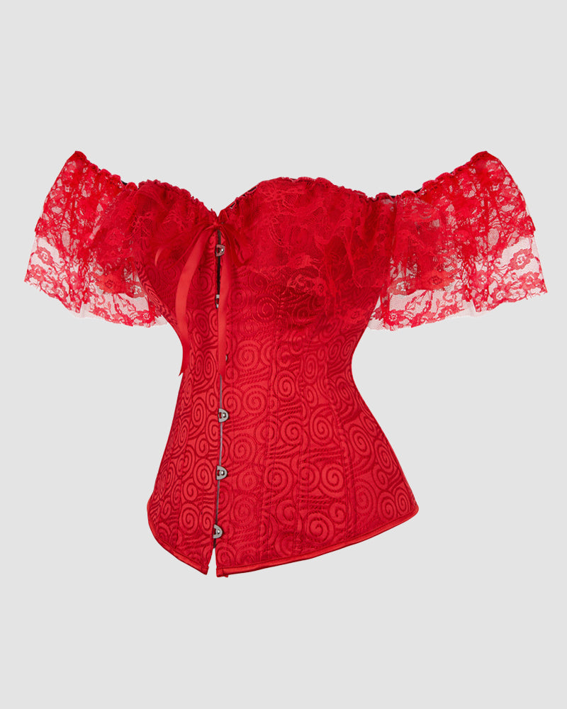 1950s 12 Boned Cotton Jacquard Lace Corset Avidlove-Corset - Tophatter Daily Deals